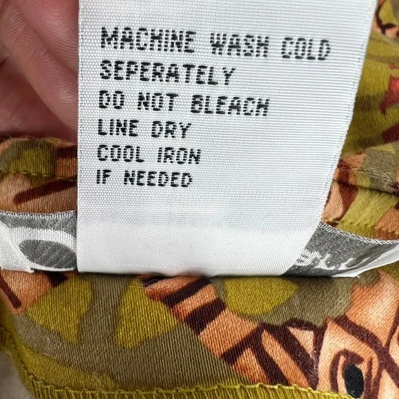 Vintage Abstract Tribal Print Sheath Dress Size 4 Olive Brown Ring Neck Boho - Picture 9 of 12